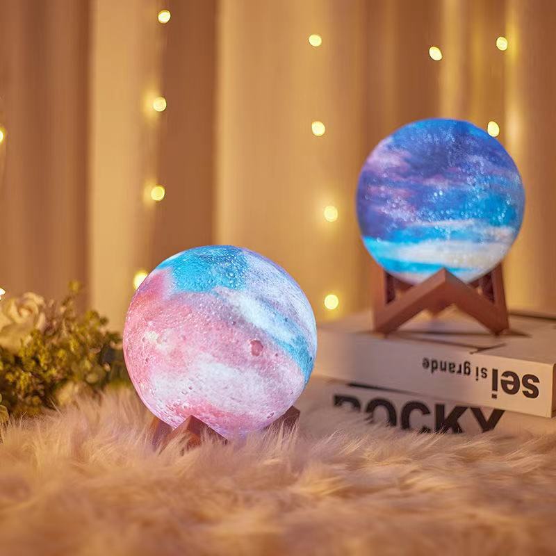 Ins Style Creative Home Living Room Bedroom Bedside Lamp Starry Sky Moon Touch Pat Night Light